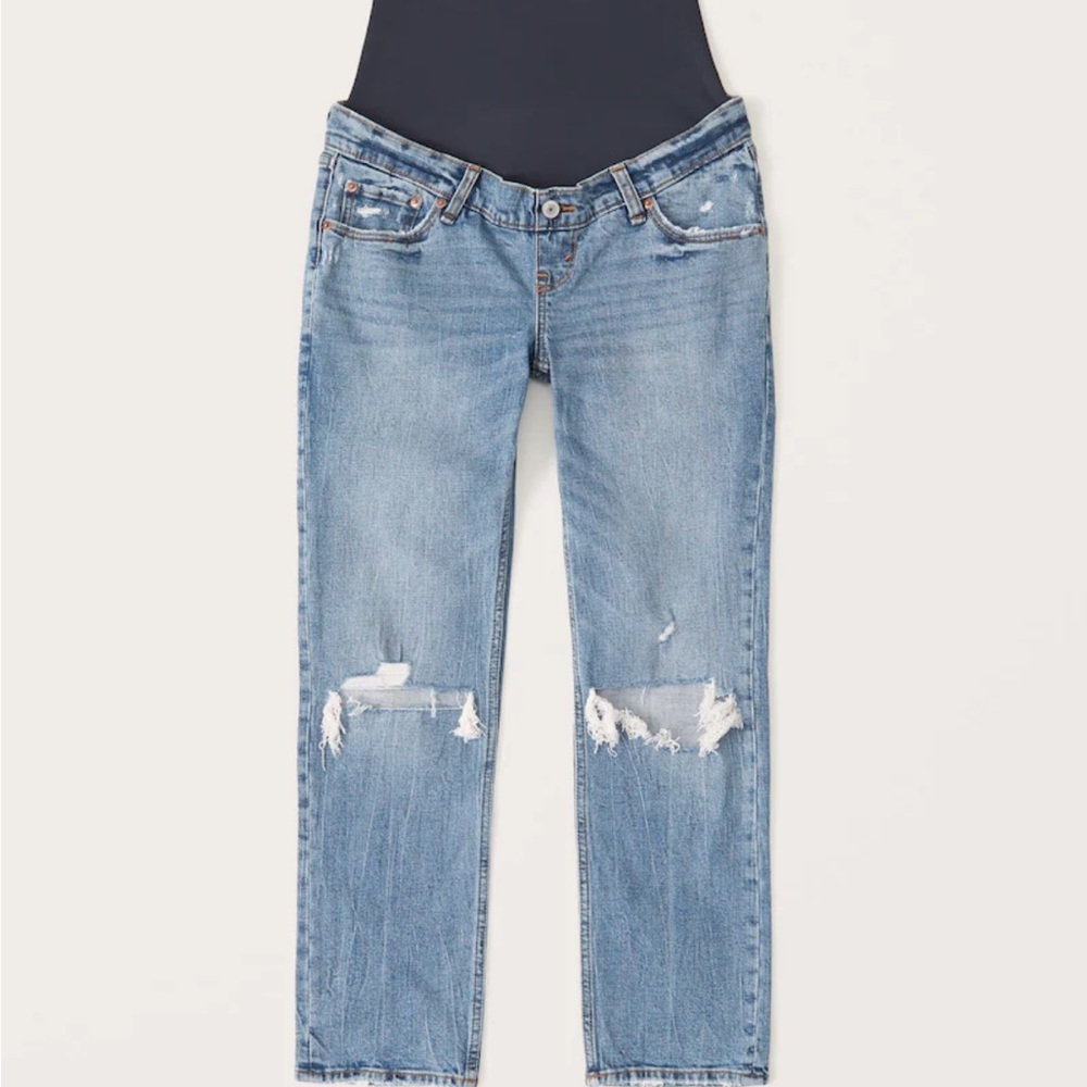 Abercrombie Maternity Jeans Angle Straight Size 33 - Medium Destroy
